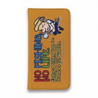 【手帳型ベルトなし】【Stick Case】【釣りざんまい】ついついウトウトしちゃった釣り人_カラフルオレンジ