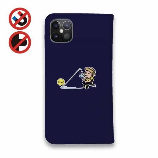 【手帳型ベルトなし】【Stick Case】【釣りざんまい】ついついウトウトしちゃった釣り人_カラフルネイビー