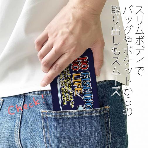 【手帳型ベルトなし】【Stick Case】【釣りざんまい】ついついウトウトしちゃった釣り人_カラフルネイビー