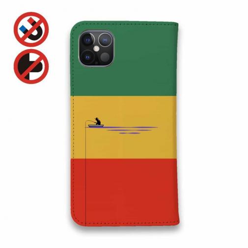 【手帳型ベルトなし】【Stick Case】【釣りざんまい】釣り好きですがなにか?_カラフルラスタカラー