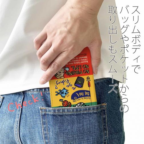 【手帳型ベルトなし】【Stick Case】【釣りざんまい】釣り好きですがなにか?_カラフルラスタカラー