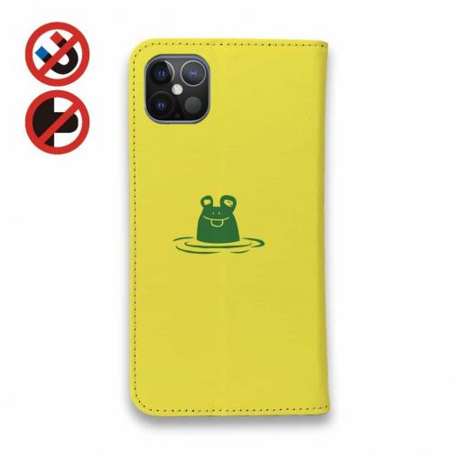 【手帳型ベルトなし】【Stick Case】【釣りざんまい】カエルが釣りをするでケロ_カラフルイエロー