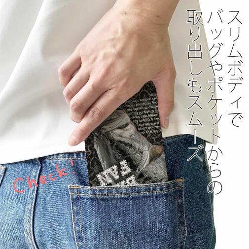 【手帳型ベルトなし】【Stick Case】ブラックバス