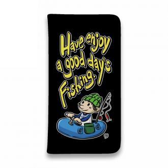 【手帳型ベルトなし】【Stick Case】【釣りざんまい】ゴムボートアングラー_カラフルブラック