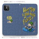 【手帳型ベルトなし】【Stick Case】【釣りざんまい】ゴムボートアングラー_カラフルデニム風