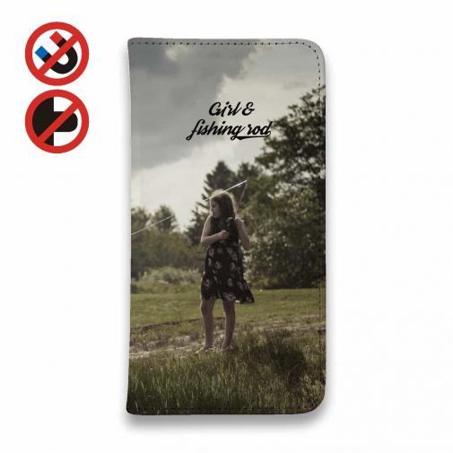 【手帳型ベルトなし】【Stick Case】少女と釣り竿
