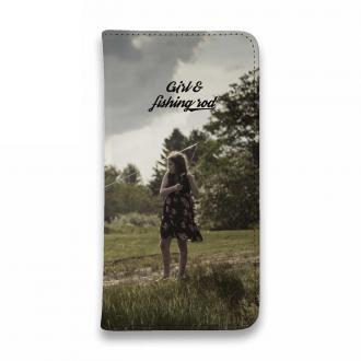 【手帳型ベルトなし】【Stick Case】少女と釣り竿