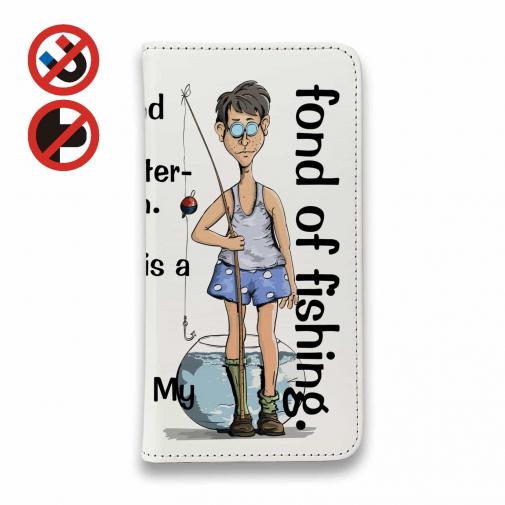 【手帳型ベルトなし】【Stick Case】おじさんは釣りが大好き