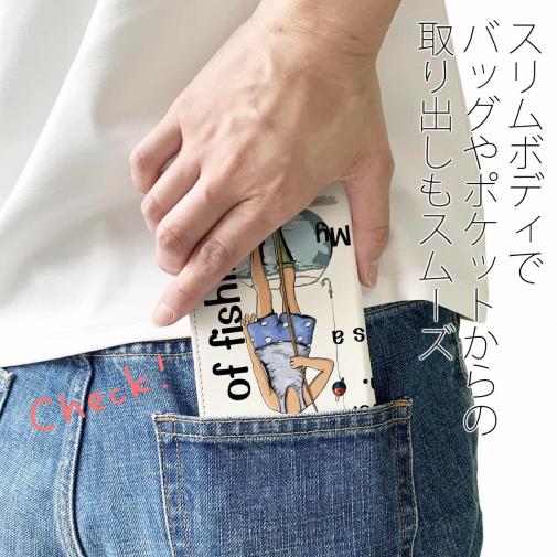 【手帳型ベルトなし】【Stick Case】おじさんは釣りが大好き
