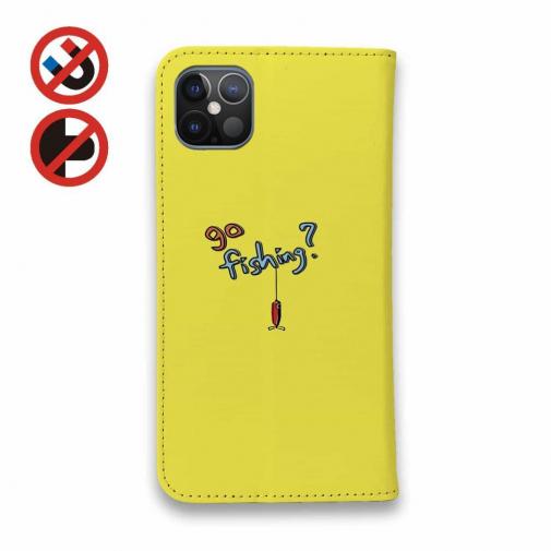 【手帳型ベルトなし】【Stick Case】【釣りざんまい】魚釣りに出かけよう!_カラフルイエロー