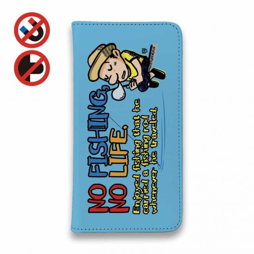 【手帳型ベルトなし】【Stick Case】【釣りざんまい】ついついウトウトしちゃった釣り人_カラフルスカイブルー