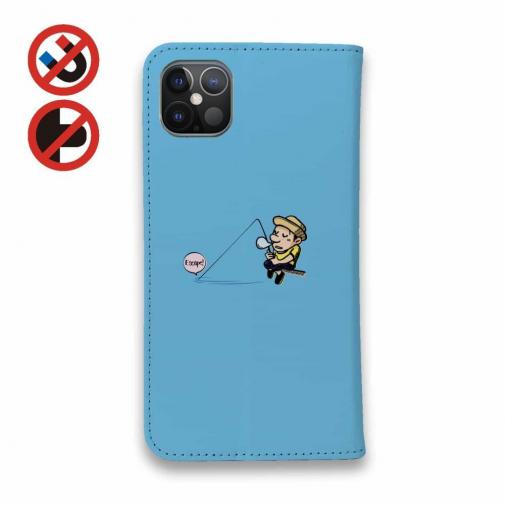 【手帳型ベルトなし】【Stick Case】【釣りざんまい】ついついウトウトしちゃった釣り人_カラフルスカイブルー