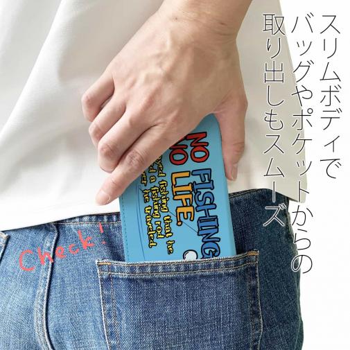 【手帳型ベルトなし】【Stick Case】【釣りざんまい】ついついウトウトしちゃった釣り人_カラフルスカイブルー