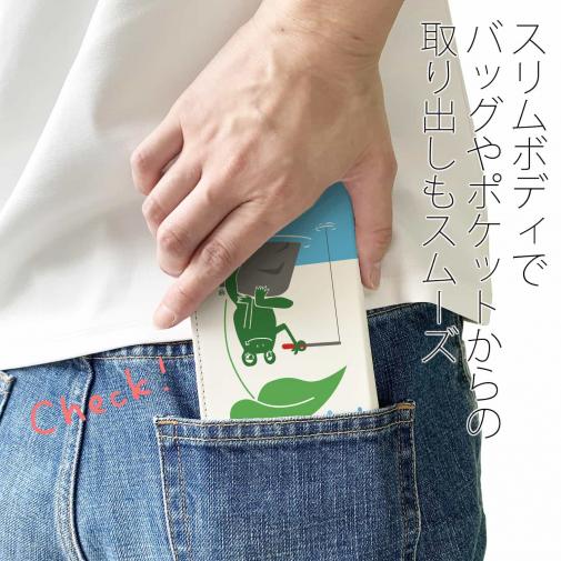【手帳型ベルトなし】【Stick Case】【釣りざんまい】カエルが雨の中釣りをするでケロ
