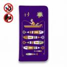 【手帳型ベルトなし】【Stick Case】【釣りざんまい】愛犬と釣りを楽しむアングラー_カラフルパープル