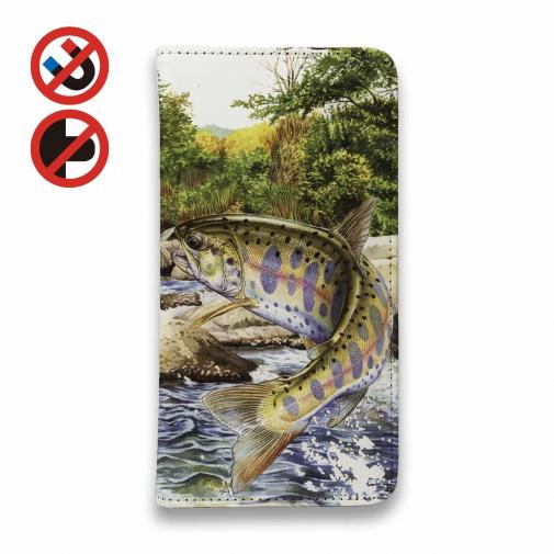 【八百板浩司】【手帳型ベルトなし】【Stick Case】Yamame & Mayfly メイフライにかかったヤマメ