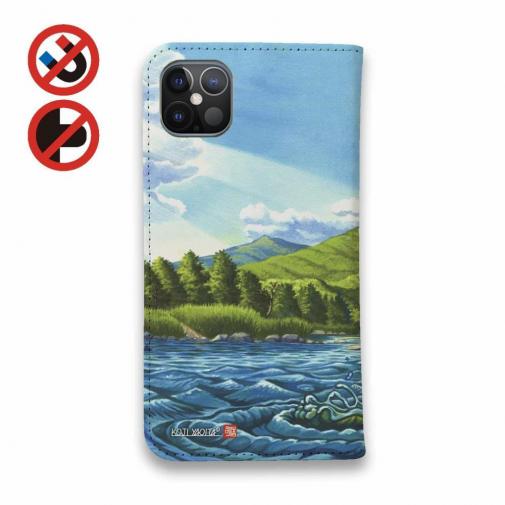 【八百板浩司】【手帳型ベルトなし】【Stick Case】Leaping Rainbow レインボートラウト