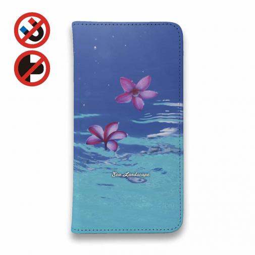 【手帳型ベルトなし】【Stick Case】海の風景 海面に花