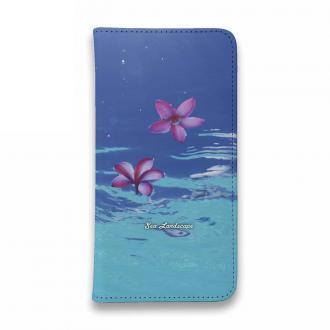 【手帳型ベルトなし】【Stick Case】海の風景　海面に花