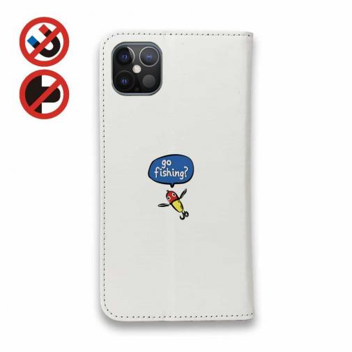 【手帳型ベルトなし】【Stick Case】【釣りざんまい】釣りに行きませんか?_カラフルホワイト