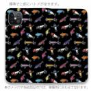 【手帳型ベルトなし】【Stick Case】【釣りざんまい】ルアーコレクション_カラフルブラック