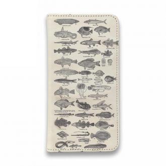 【手帳型ベルトなし】【Stick Case】魚図鑑　1890年版