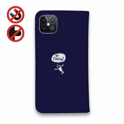 【手帳型ベルトなし】【Stick Case】【釣りざんまい】釣りに行きませんか?_ネイビー