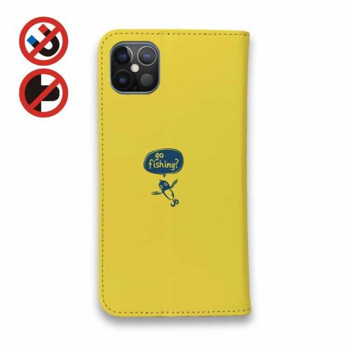 【手帳型ベルトなし】【Stick Case】【釣りざんまい】釣りに行きませんか?_イエロー