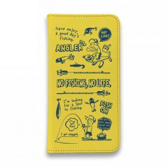 【手帳型ベルトなし】【Stick Case】【釣りざんまい】釣りに行きませんか?_イエロー