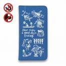 【手帳型ベルトなし】【Stick Case】【釣りざんまい】魚釣りに出かけよう!_ブルー