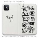 【手帳型ベルトなし】【Stick Case】【釣りざんまい】魚釣りに出かけよう!_ホワイト