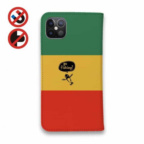 【手帳型ベルトなし】【Stick Case】【釣りざんまい】釣りに行きませんか?_ラスタカラー