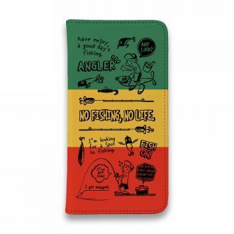 【手帳型ベルトなし】【Stick Case】【釣りざんまい】釣りに行きませんか?_ラスタカラー