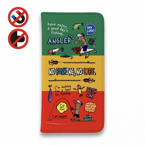 【手帳型ベルトなし】【Stick Case】【釣りざんまい】釣りに行きませんか?_カラフルラスタカラー