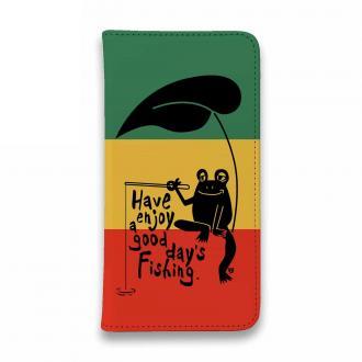 【手帳型ベルトなし】【Stick Case】【釣りざんまい】カエルが釣りをするでケロ_カラフルラスタカラー