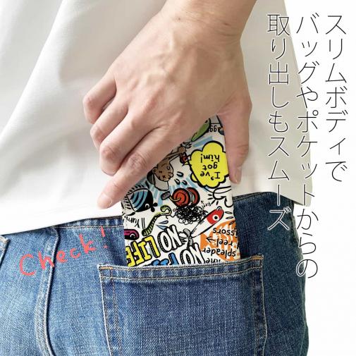 【手帳型ベルトなし】【Stick Case】【釣りざんまい】爆釣アーティスティック_ホワイト