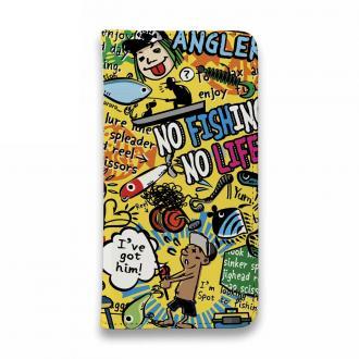 【手帳型ベルトなし】【Stick Case】【釣りざんまい】爆釣アーティスティック_イエロー