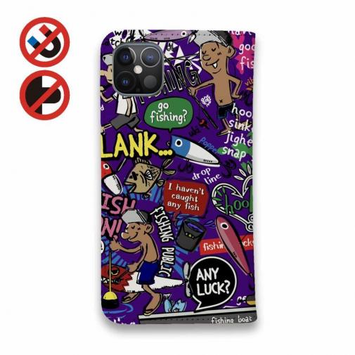 【手帳型ベルトなし】【Stick Case】【釣りざんまい】爆釣アーティスティック_インディゴ