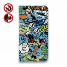 【手帳型ベルトなし】【Stick Case】【釣りざんまい】爆釣アーティスティック_スカイブルー