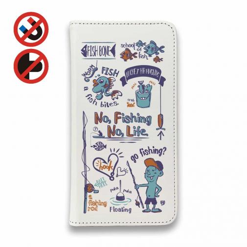 【手帳型ベルトなし】【Stick Case】【釣りざんまい】釣りが好きなんです_レトロ