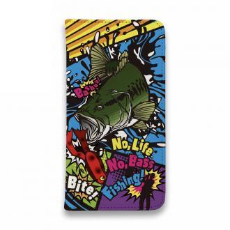 【手帳型ベルトなし】【Stick Case】【FISH MAN】エキサイティングバイト! カラフル