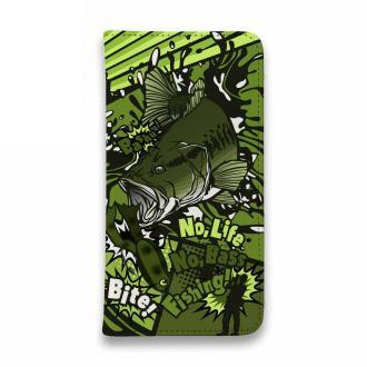 【手帳型ベルトなし】【Stick Case】【FISH MAN】エキサイティングバイト! マッドグリーン