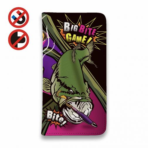 【手帳型ベルトなし】【Stick Case】【FISH MAN】ビッグバイトゲーム!