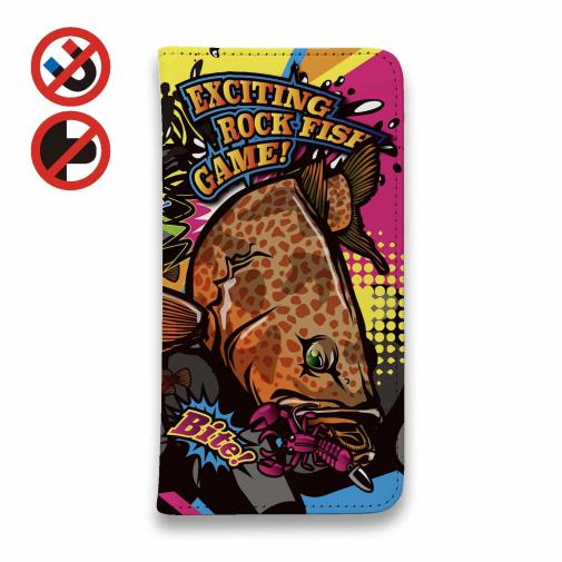【手帳型ベルトなし】【Stick Case】【FISH MAN】エキサイティングロックフィッシュゲーム!