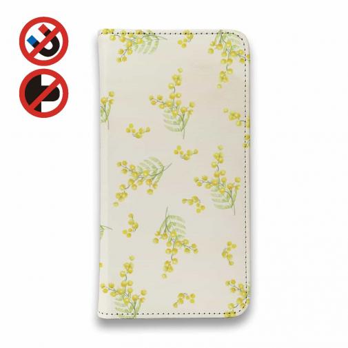 【手帳型ベルトなし】【Stick Case】ミモザ(ホワイト)