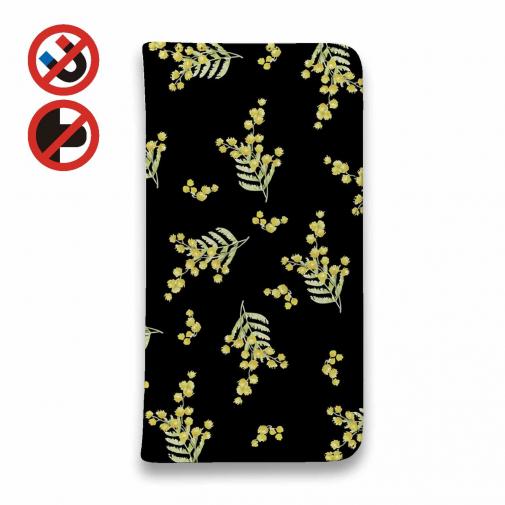 【手帳型ベルトなし】【Stick Case】ミモザ(ブラック)