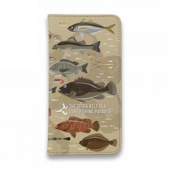 【手帳型ベルトなし】【Stick Case】【FISH MAN】テトラ帯は釣り天国！ ブラウン