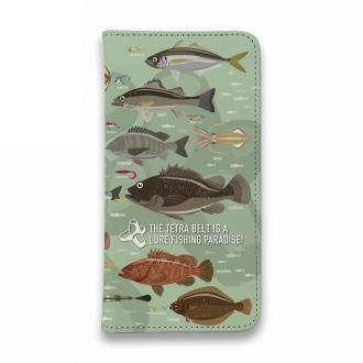 【手帳型ベルトなし】【Stick Case】【FISH MAN】テトラ帯は釣り天国！ グリーン