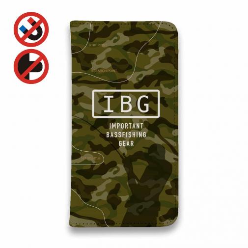 【手帳型ベルトなし】【Stick Case】【FISH MAN】IBG バスフィッシングに大事な装備 グリーン