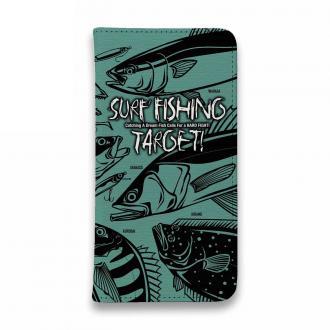 【手帳型ベルトなし】【Stick Case】【FISH MAN】SURF FISHING TARGET!　グリーン